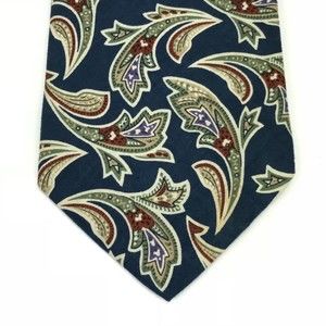 CHAPS RALPH LAUREN Vintage VTG Navy Red Green Purple Paisley Rare Necktie Tie